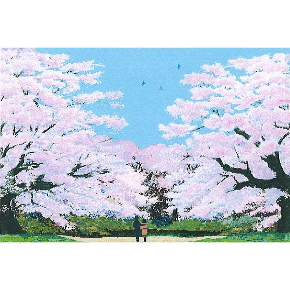 ☆ 吉岡浩太郎『桜並木・大衣』ジクレー・風景画 桜満開 春爛漫