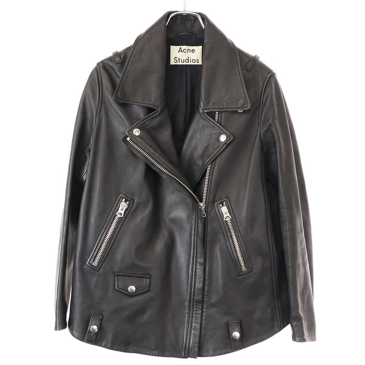 Acne Studios アクネストゥディオズ 16SS Swift Oversized Leather Biker Jacket オーバーサイズレザージャケット ブラック 34