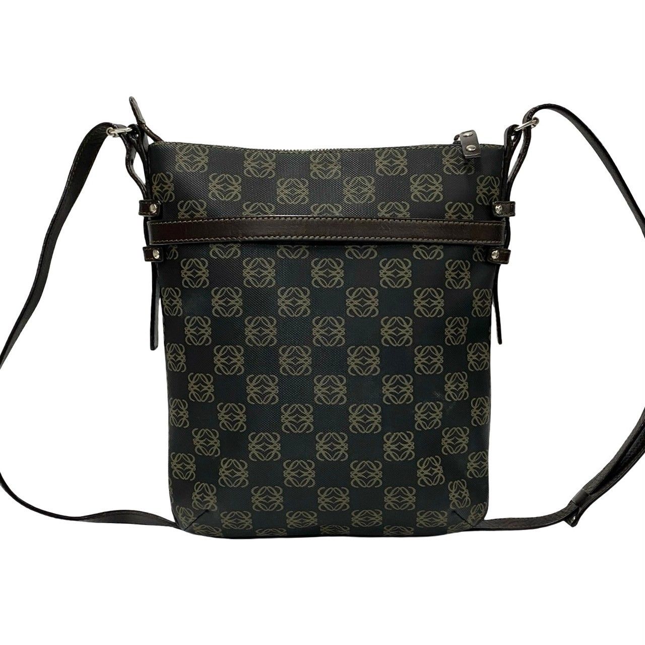 美品●ロエベ　ハンドバッグ　リピートアナグラム　総柄　レザー　キャンバス　黒色 a1002091_1.jpg