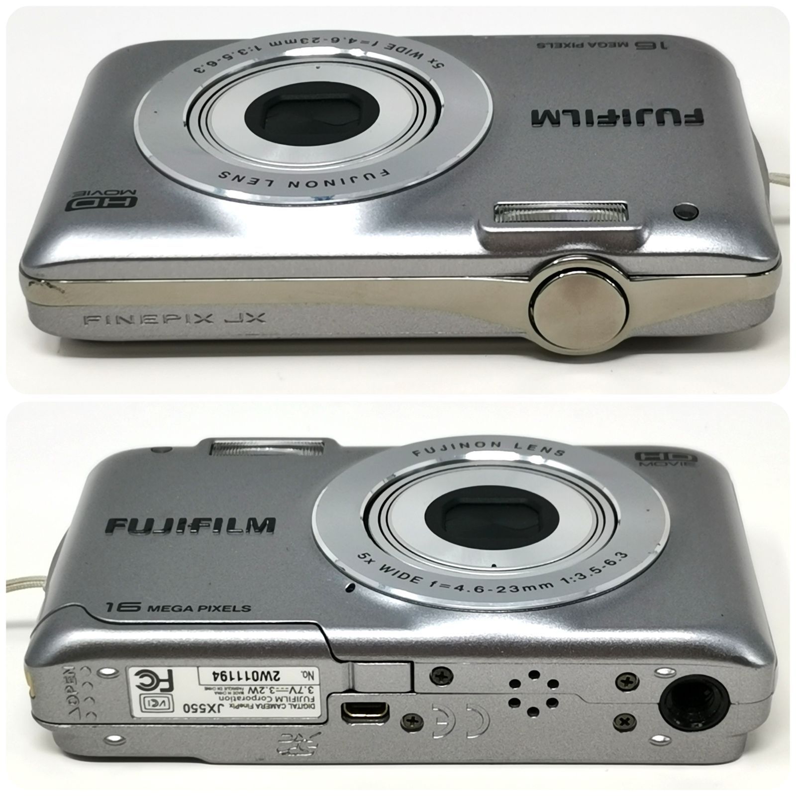 フジフィルム FinePix JX550 シルバー 充電器ないため動作未確認