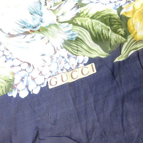 【美品✨】GUCCI　グッチ　スカーフ　シルク　花柄　紺色 楽天市場】【中古】【良い】 GUCCI グッチ LE LEGGENDE スカーフ