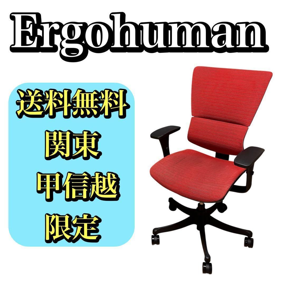 送料無料 関東 甲信越 Ergohuman エルゴヒューマン JOIFA802 オフィスチェア Basic メッシュ 高機能チェア デスクチェア 在宅ワーク キャスター レッド系