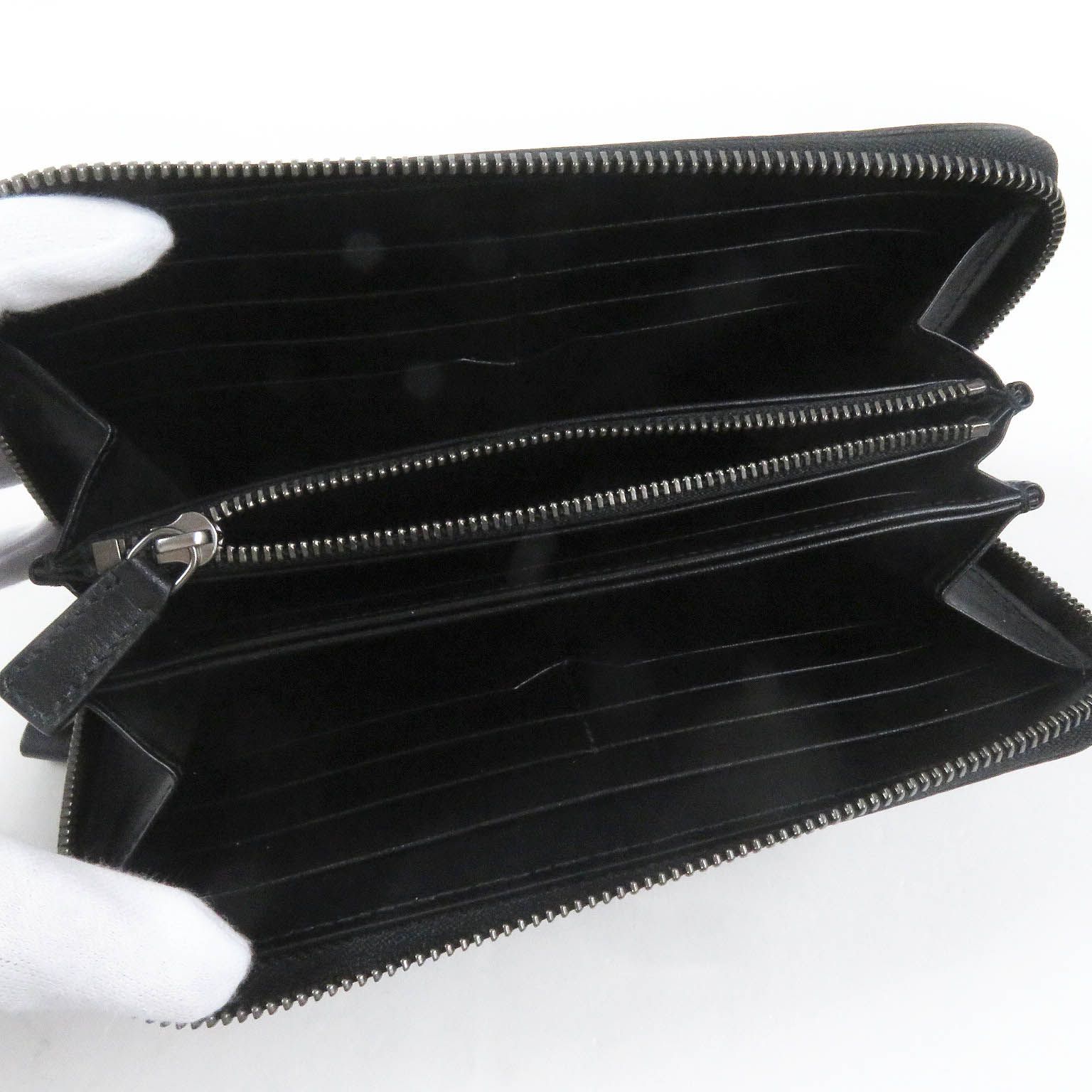 美品□BVLGARI ブルガリ 36968 オクト ラウンドファスナー ロゴ入り 