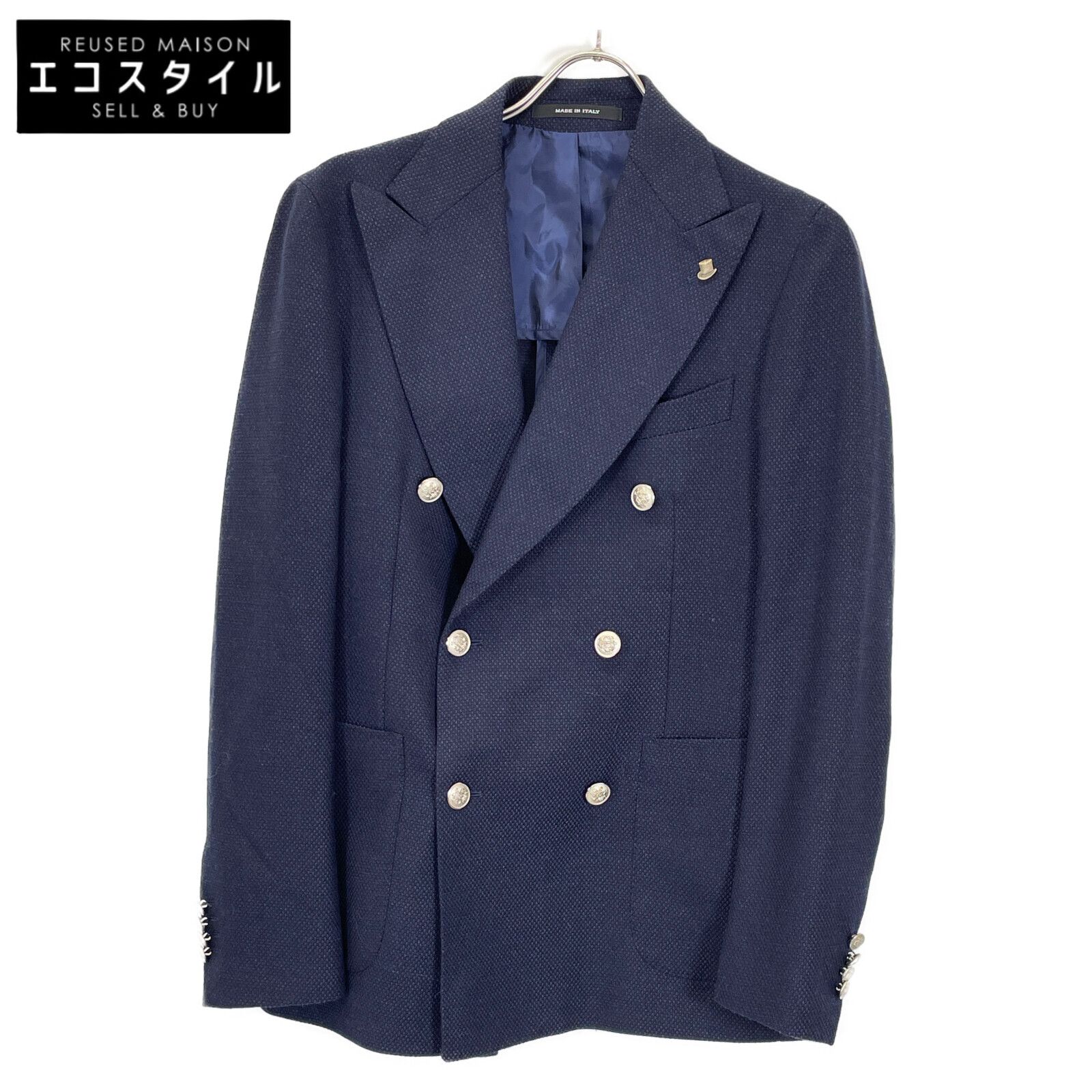 TAGLIATORE タリアトーレ ×Brilla per il gusto 1SBM20K 背抜き ｻｲﾄﾞﾍﾞﾝﾂ ｳｰﾙ100 ﾋﾟｰｸﾄﾞﾗﾍﾟﾙ 6Bﾀﾞﾌﾞﾙｼﾞｬｹｯﾄ 46