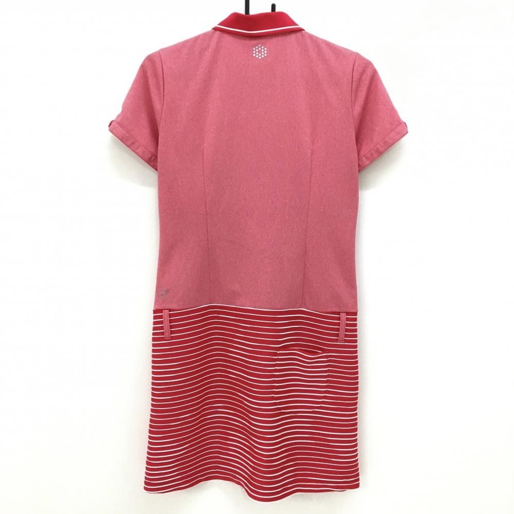 値下げ PUMA ポロシャツ ワンピース スカート ☆値下げ☆【超美品】プーマ 半袖ポロワンピース ピンク×白 スカート部