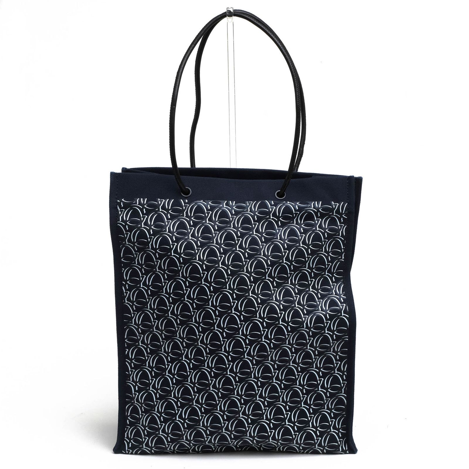 アルマーニ GIORGIO ARMANI バッグ トートバッグ 鞄 ハンドバッグ メンズ 男性 男性用 コットン 綿 キャンバス レザー 革 ネイビー 紺 6GSU02 SACCZ モノグラム総柄 ユニセックス 男女兼用