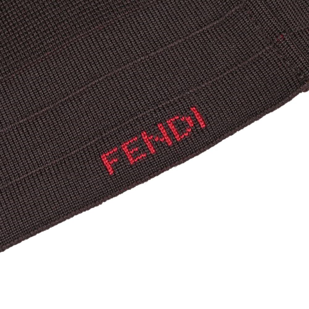 FENDI ロゴ入り ウール タートルネッ クニット 40 ブラウン フェンディ KL4BS2UC75 FENDI - FENDI ロゴ入り ウール タートルネッ クニットの通販 by