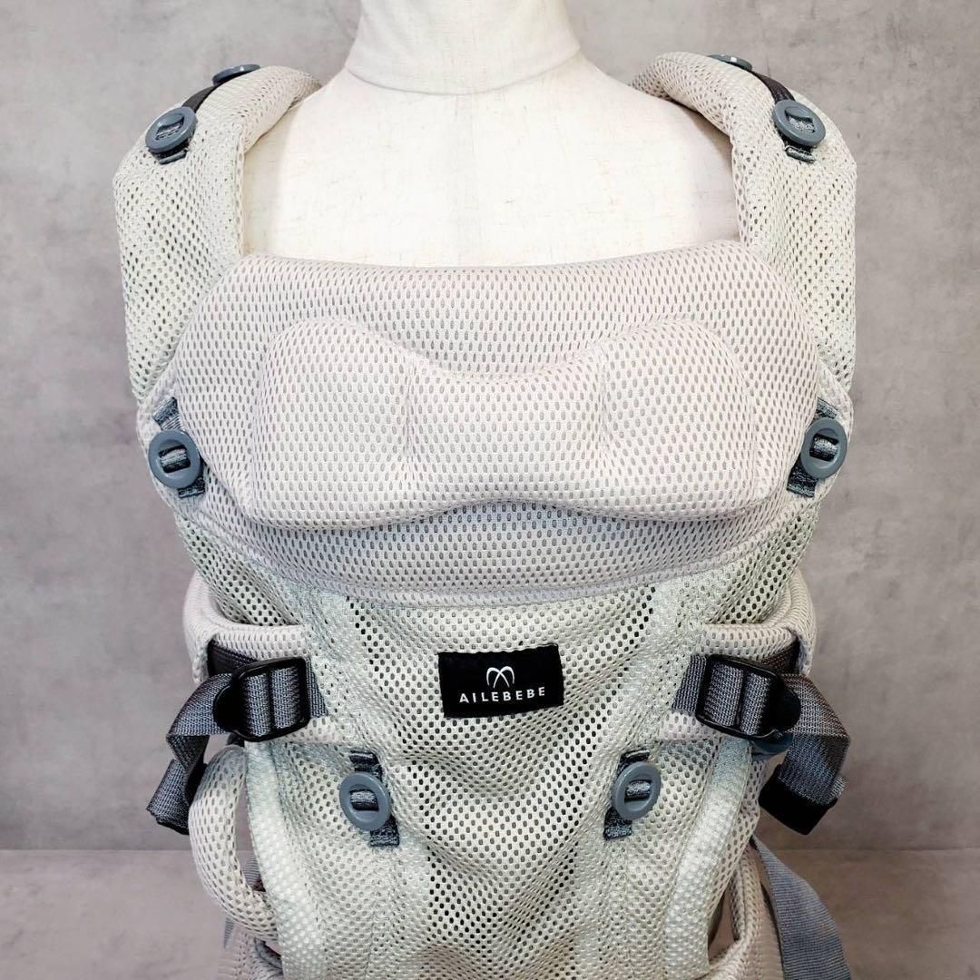エールべべ ベビーキャリア スリー bb902 ライトベージュ 抱っこ紐 新生児~ 幼児対応 よだれパッド付 洗濯済み すぐ使用可