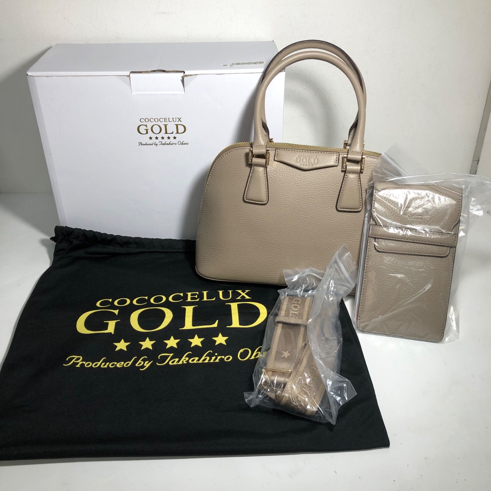 未使用 COCOCELUX GOLD ポーチ付き 2WAY ハンドバッグ - agedor.ma