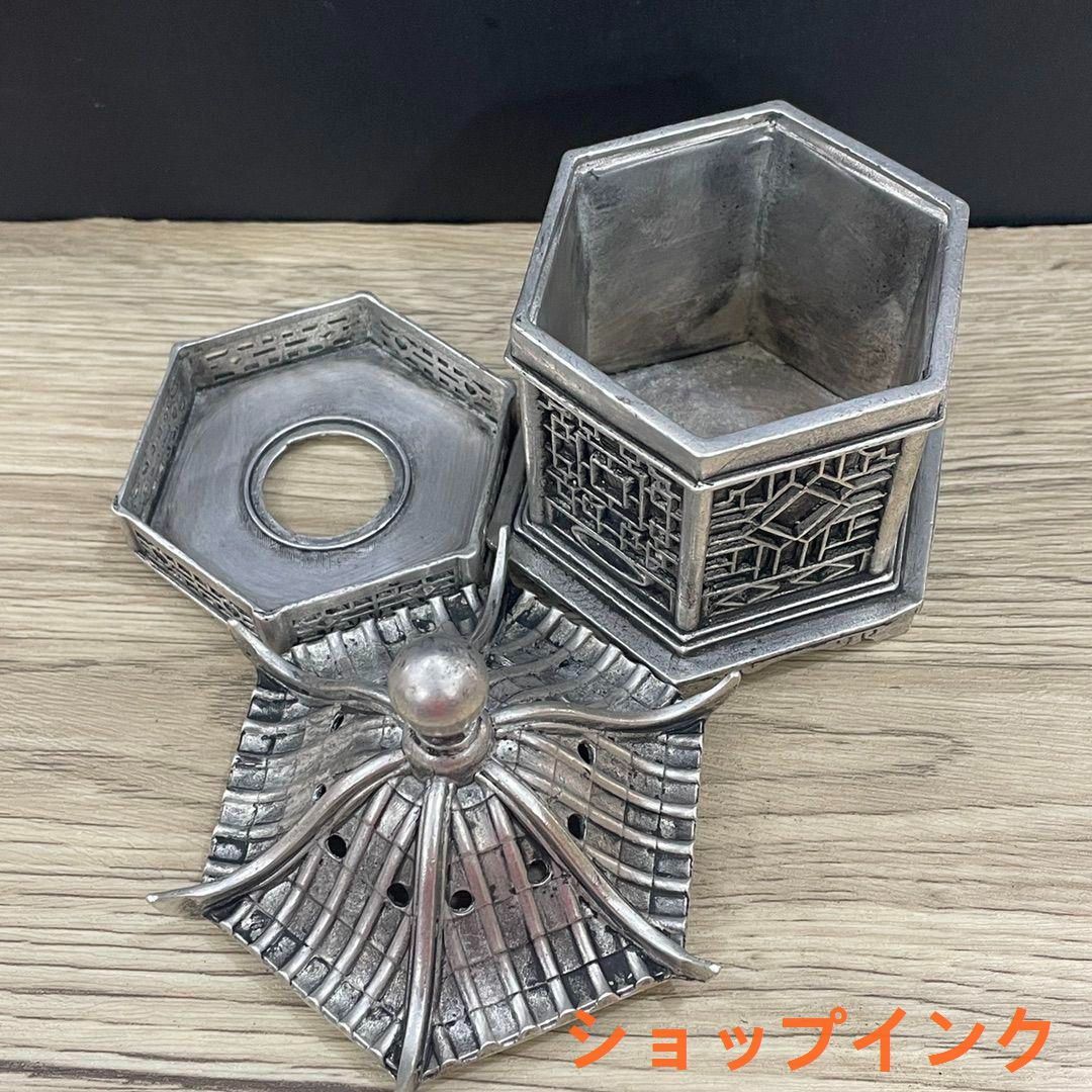 銅 細工 あずまや香炉 茶室 書斎アロマ炉 装飾品 工芸品 置物