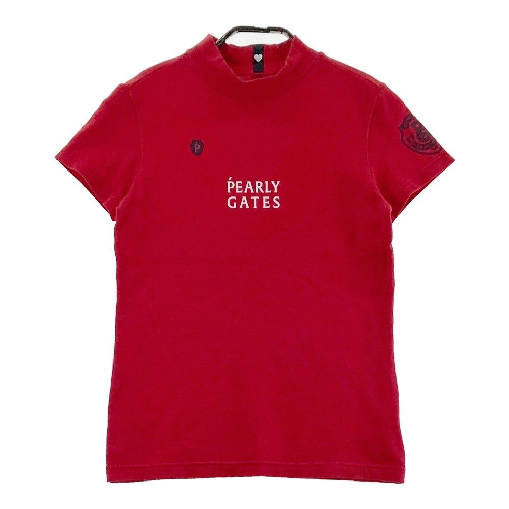 サイズ：00 PEARLY GATES パーリーゲイツ 2022年モデル ハイネック 半袖Tシャツ  レッド系 [240101228009]# ゴルフウェア レディース ストスト