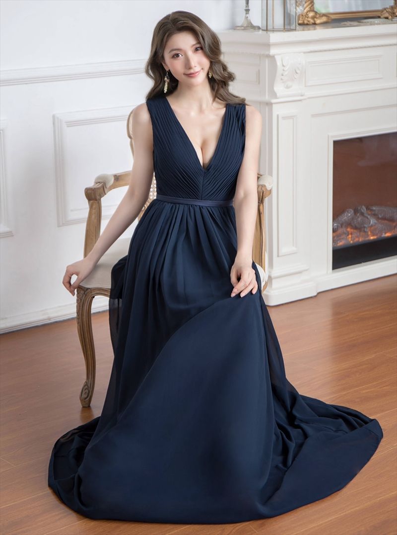 タカダンス スタンダードドレス 社交ダンス ロイヤルブルー M