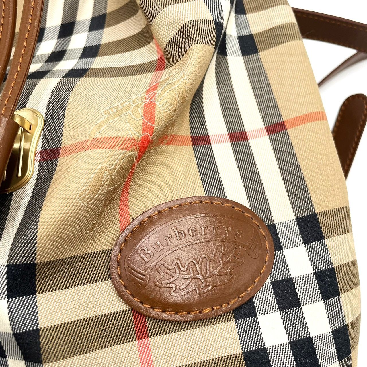 K312】BURBERRY（バーバリー）/ノバチェック/シャドーホース/バック