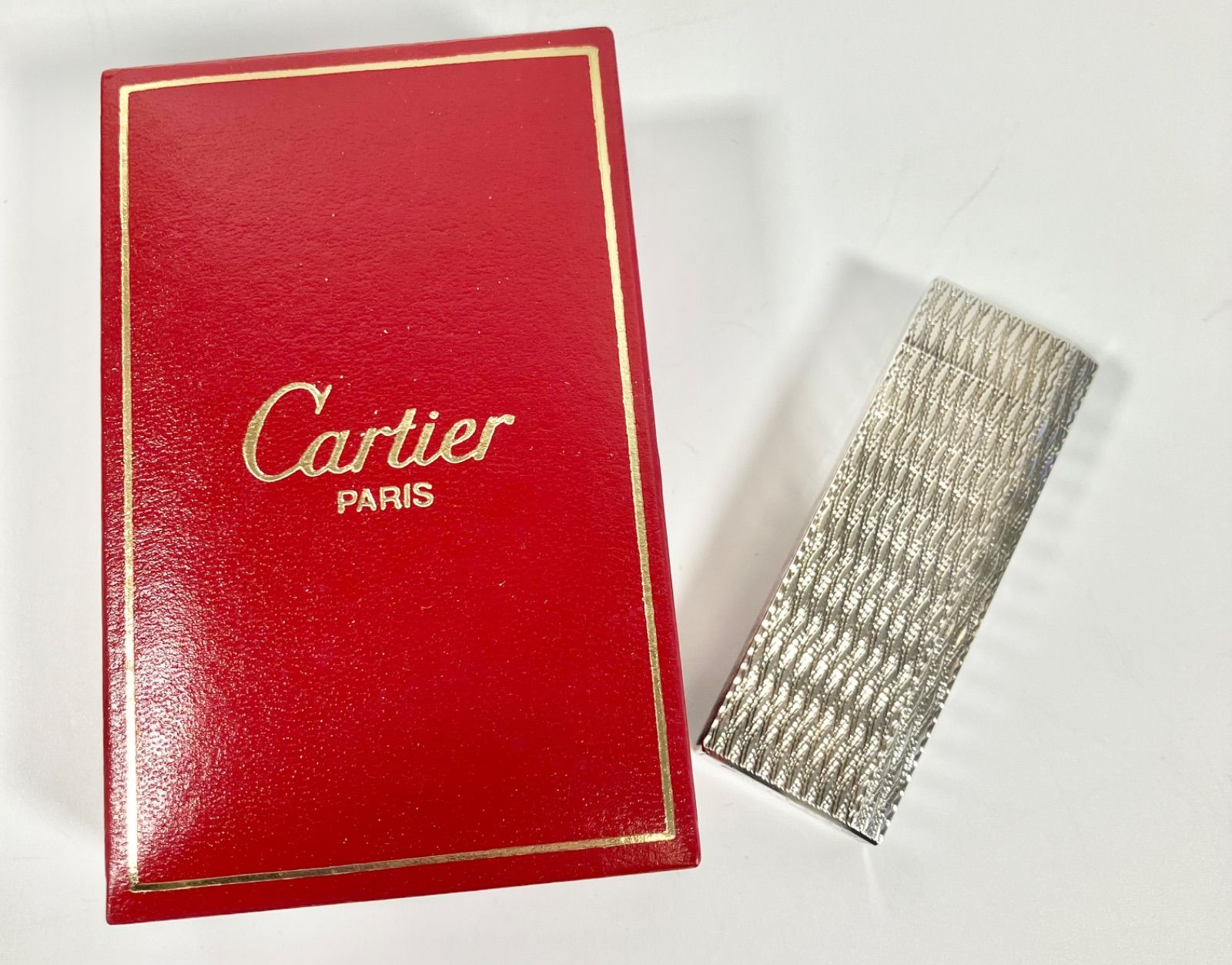 A-18 火花 済み Cartier カルティエ ローラー式 ガスライター ライター 喫煙具 五角形 総柄 PLARGENT G 30MICRONS 1B13926