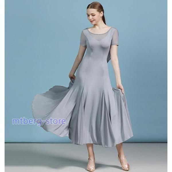 チョーカー付き　オーダー社交ダンスドレス　ブラウンホワイト　刺繍とスワロフスキー チョーカー付きオーダー社交ダンスドレスブラウンホワイト刺繍と