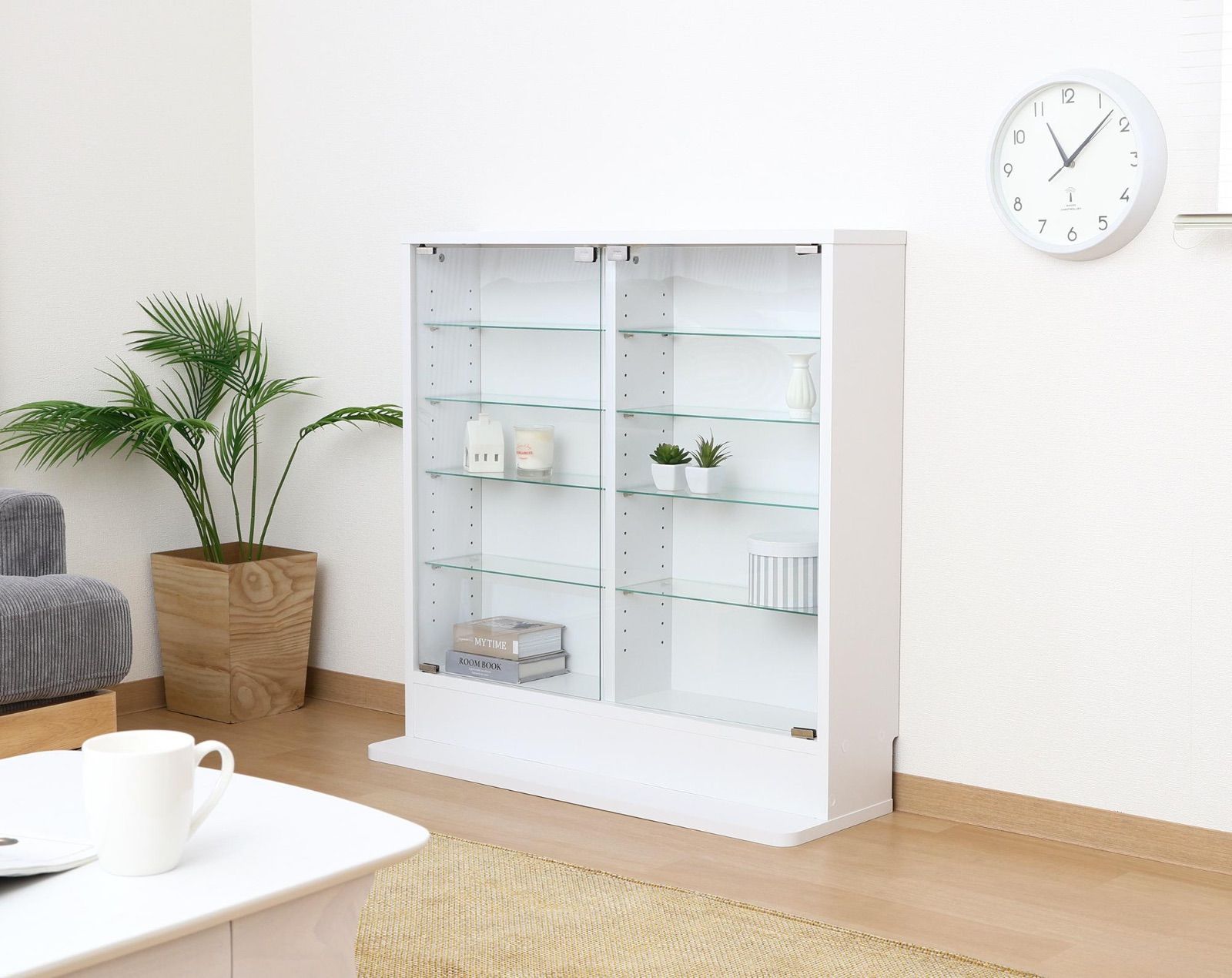 不二貿易 コレクションラック TOR ロータイプミラー付き WH ホワイト