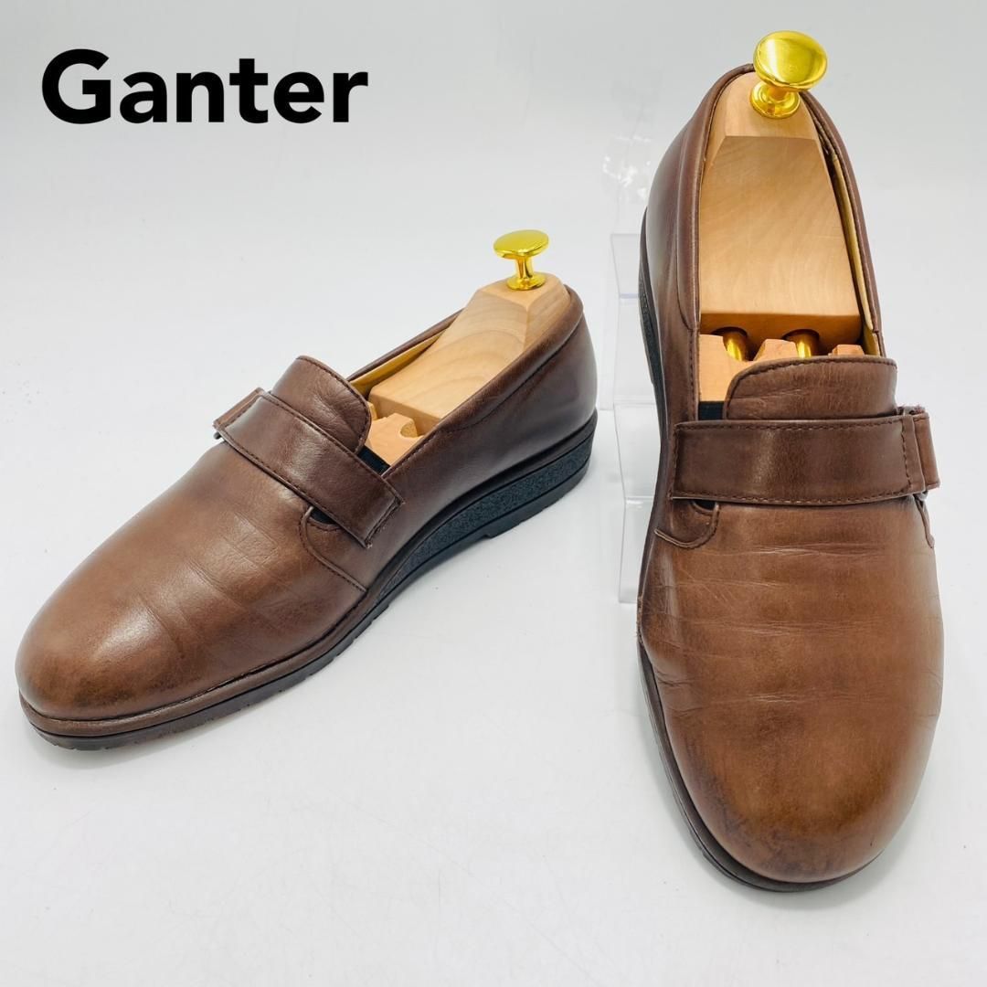 ガンター Ganter ストラップ ローファー 4.5 24cm ブラウン レザー 