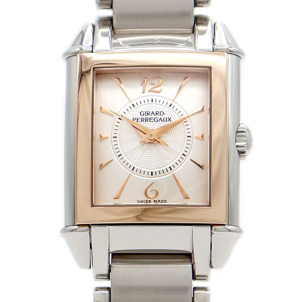 内部点検済 GIRARD PERREGAUX ジラールペルゴ 2590 シルバー K18PG  