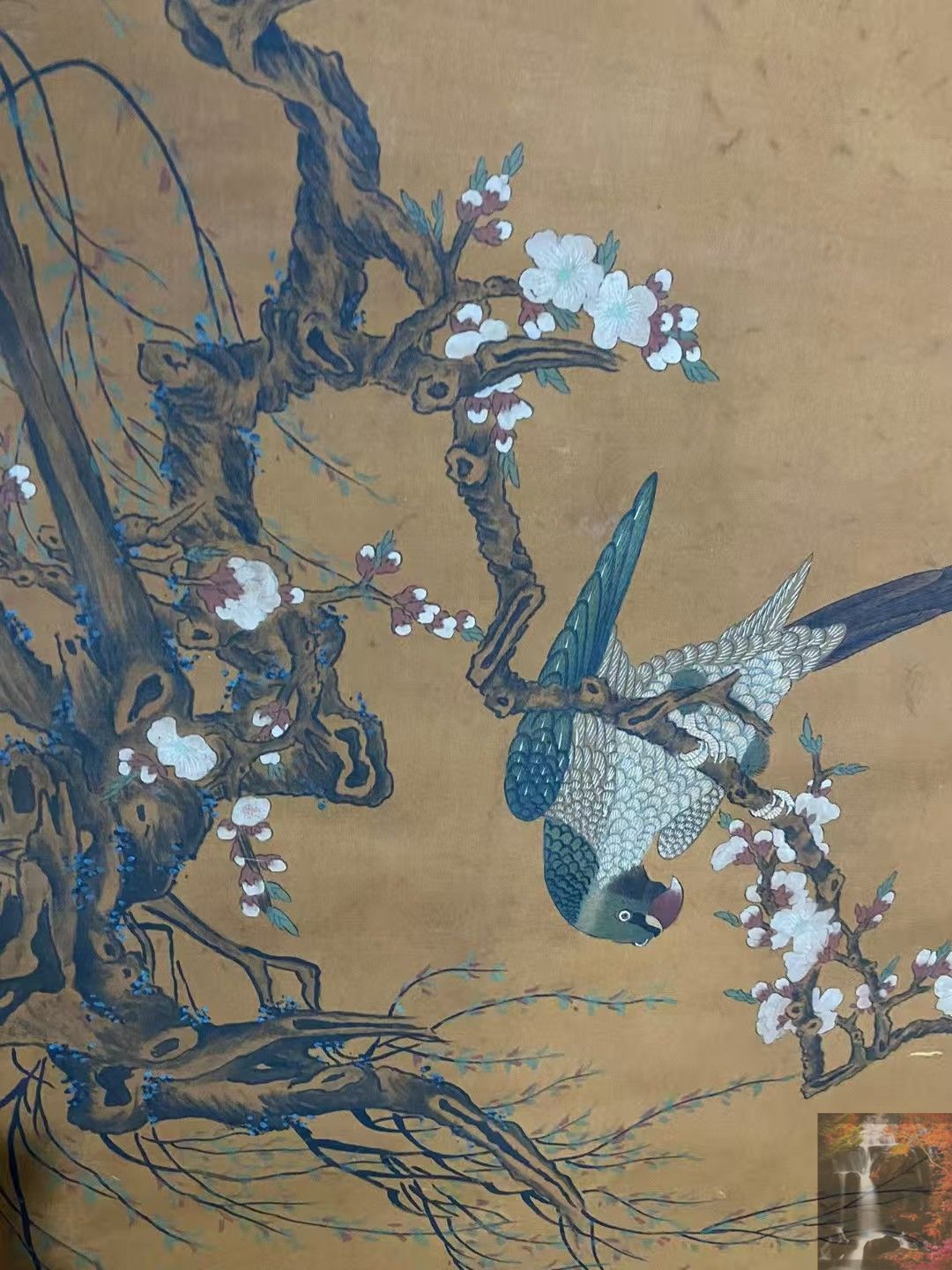 水墨画 掛け軸 小森清 冬山と川の風景 水墨画 掛け軸 小森清 冬山と川