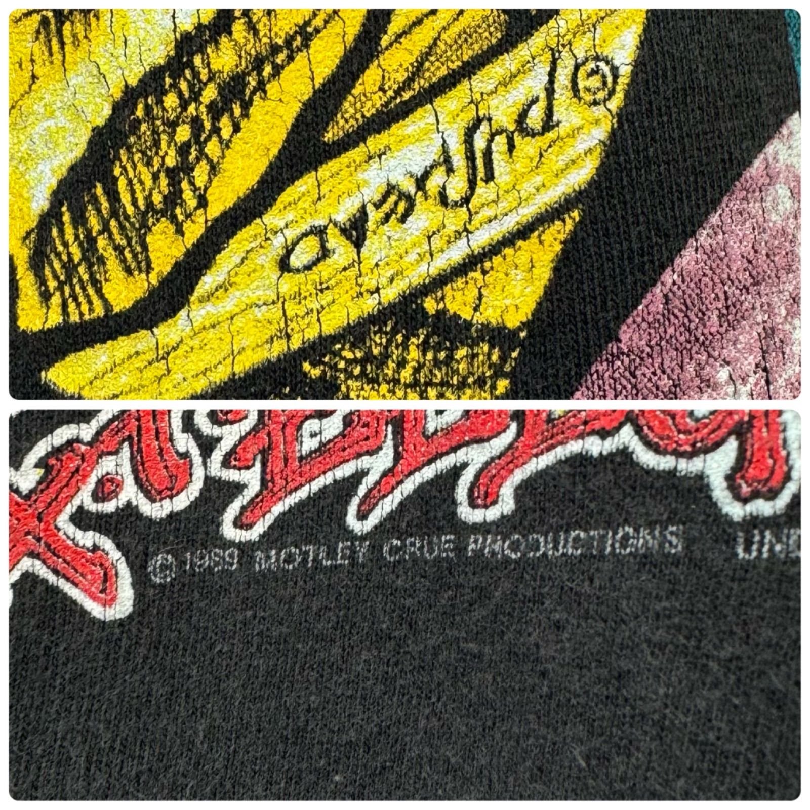 XL 89～90s vintage Motley Crue Print T-shirt Tee モトリー