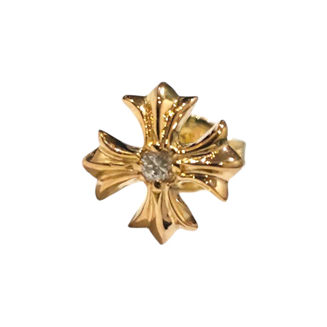 CHROME HEARTS CHプラス スタッド ピアス 22K パヴェ 片耳 CHROME