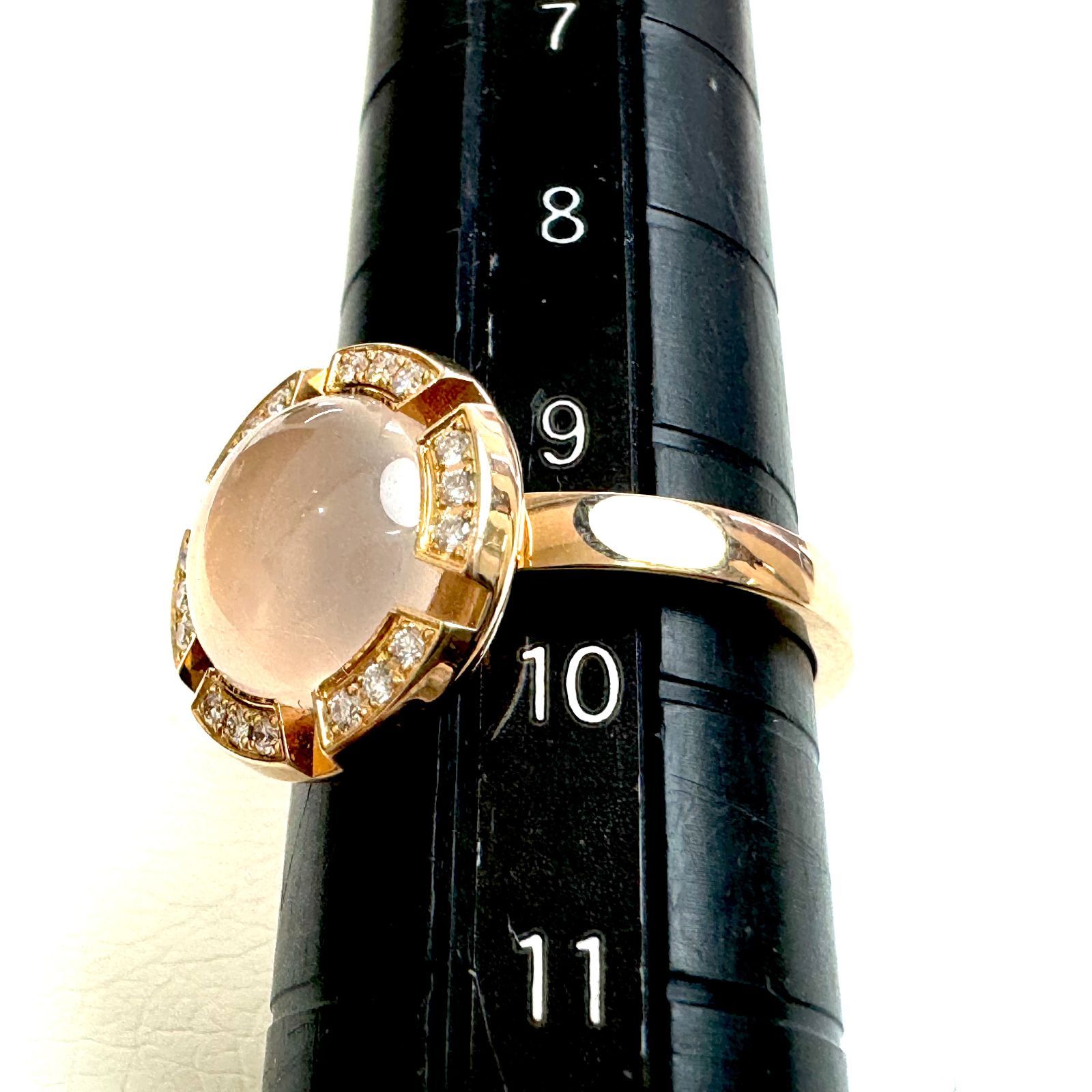 CHAUMET ショーメ ClassOneCroisiere クラスワンクルーズ Rose Quartz ﾛｰｽﾞｸｫｰﾂ Dia ダイヤ  K18  Ring リング 指輪 9～10号　1409