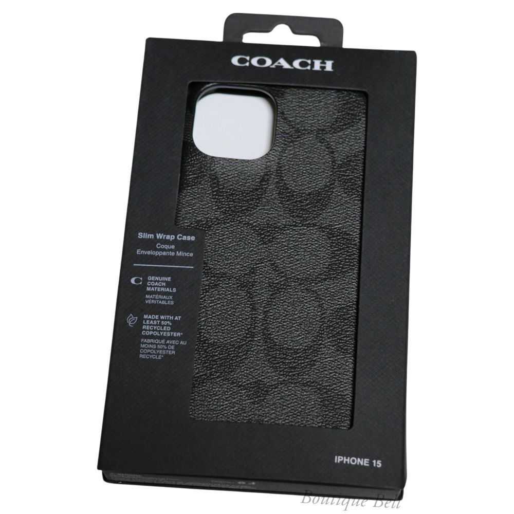 COACH コーチ シグネチャー iPhone15 ケース チャコール CT682 WWW_OPDRERGINERDOGAN_COM
