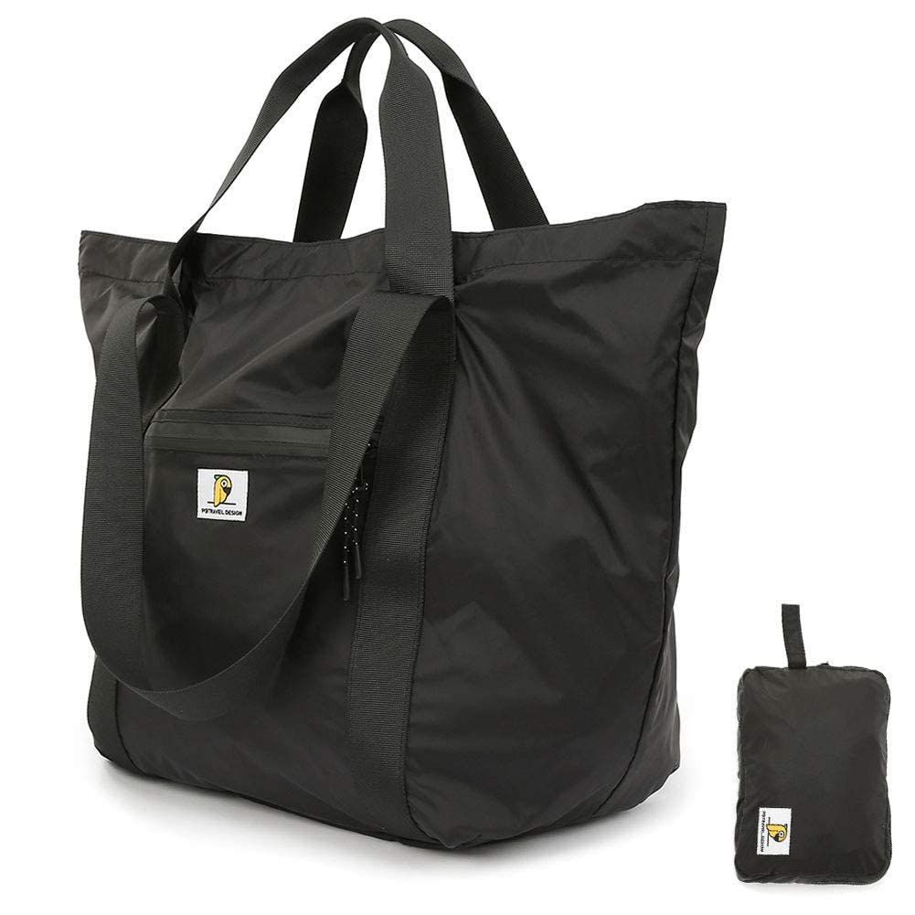 【新着商品】Maciebelle 折りたたみバッグ 全面防水 3WAY キャリーバッグ ボストンバッグ 大容量 超軽量 折り畳み トラベルバッグ トートバッグ おしゃれ 男女兼用 旅行 出張 ブラック