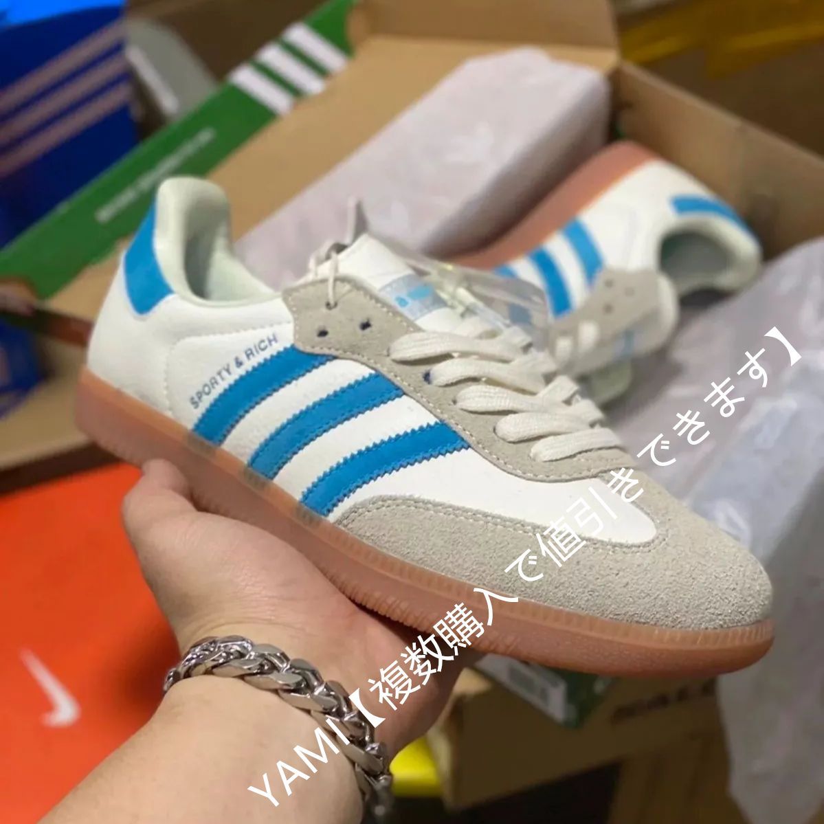 IE7096 ADIDAS SAMBA OG SPORTY & RICH CREAM BLUE アディダス サンバ スニーカー 男女兼用 - メルカリ