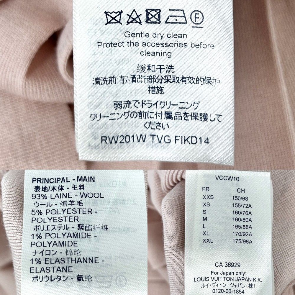 ルイヴィトン ワンピース レディース ノースリーブニットワンピース アパレル ドレスワンピース プリーツ フリル 服 LOUIS VUITTON XS ピンク ゴールド金具 ウール ポリエステル ナイロン ポリウレタン 夏 品