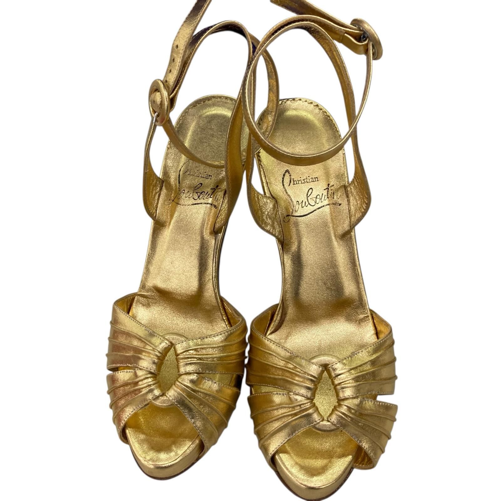 186005 Christian Louboutin クリスチャンルブタン ハイヒール 36 ゴールド