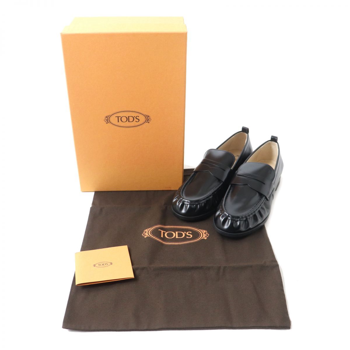 【美品】TOD'S ブラック ローファー 箱・保存袋付き　トッズ TOD'S ブラック ローファー 箱・保存袋付き トッズ