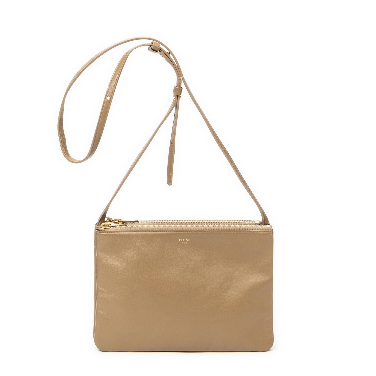 CELINE セリーヌラージ トリオ クロスボディタンカーフスキンレザーA
