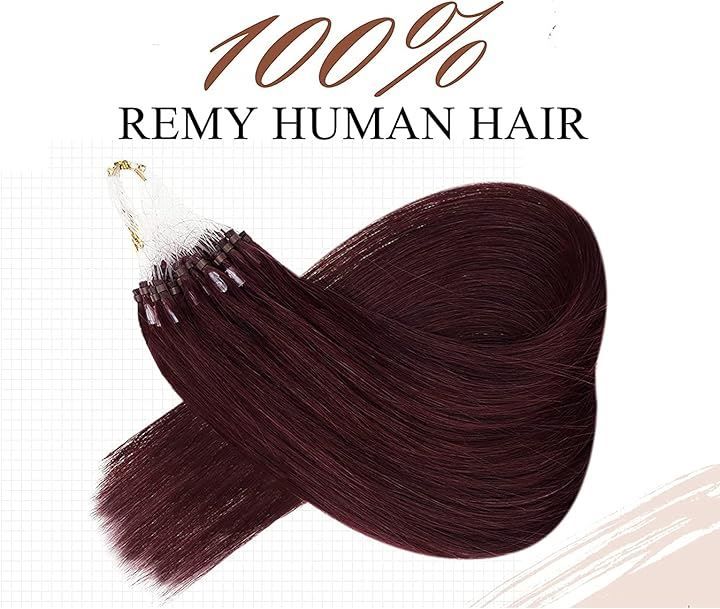 XUANHEFA 人毛 ring loop hair チップエクステ レミーエクステ