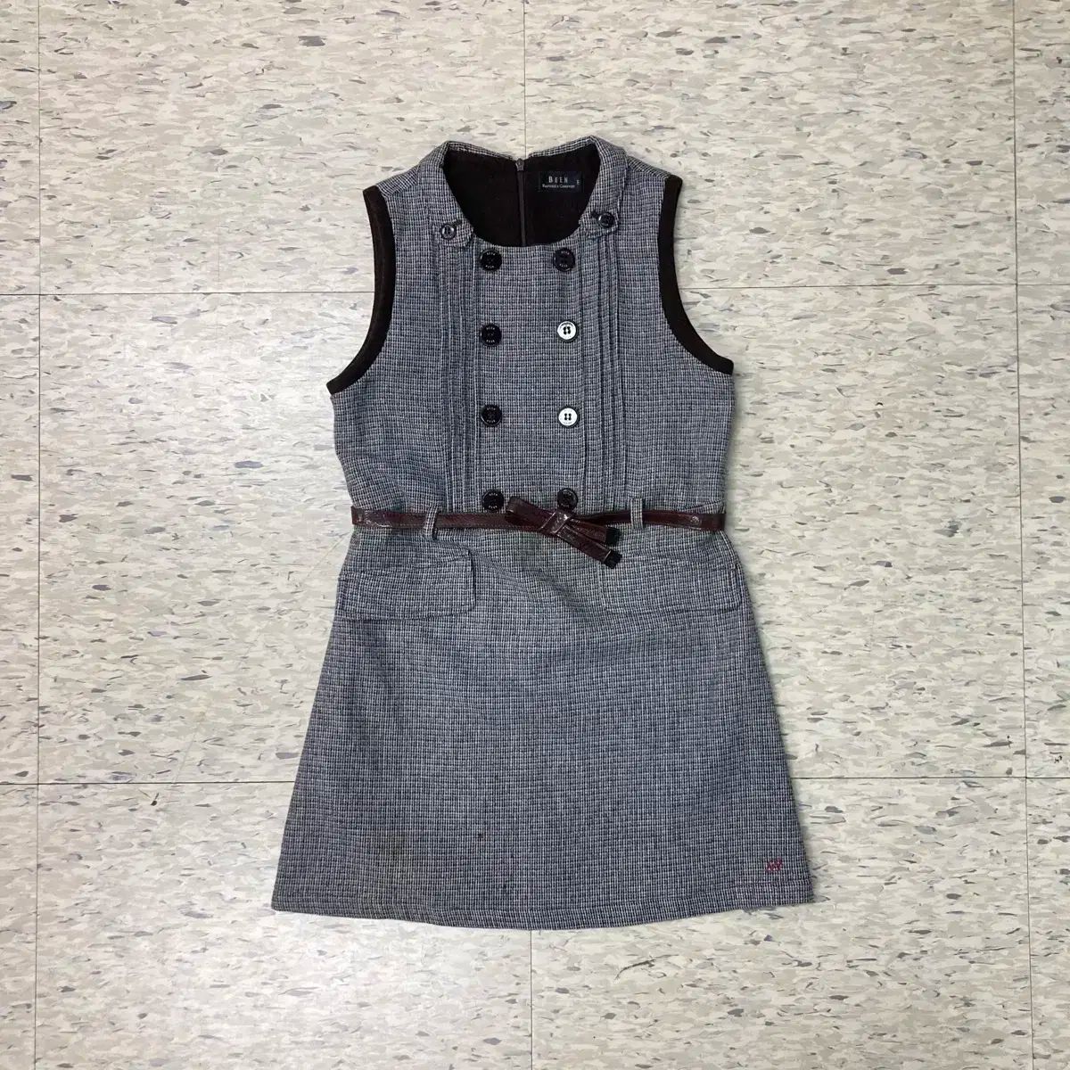 【雷市場（ポンジャン）商品韓国直送】 ( 155 ) been ボイド ウール チェック柄ワンピース