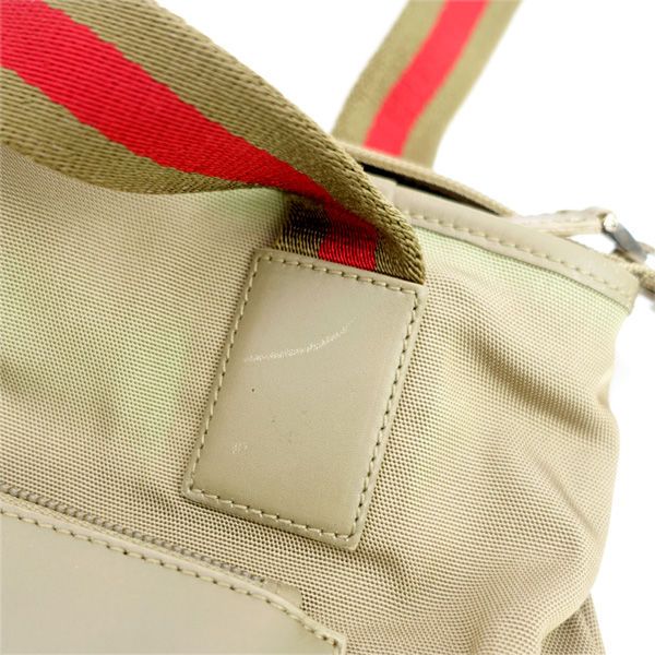 GUCCI / グッチ ■シェリーライン ナイロンハンドバッグ カーキレッド セミショルダー 019-0402-1715 【バッグ/バック/BAG/鞄/カバン】 ブランド【中古】 [0990014574] GUCCI / グッチ □シェリーライン ナイロンハンドバッグ カーキレッド