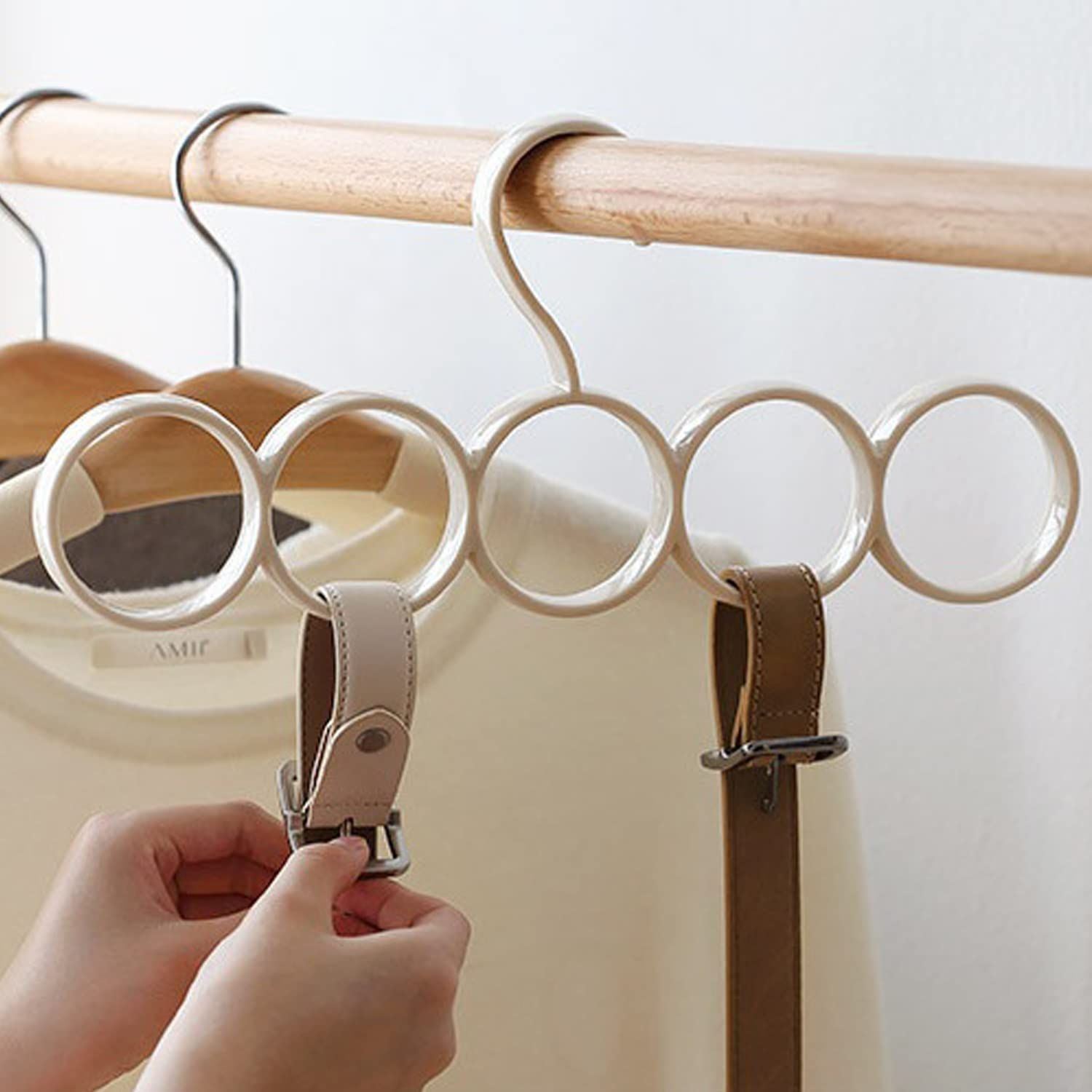 売切注意 円形 ホワイト 小物ハンガー ベルトハンガー クローゼット収納 ストールハンガー ネクタイハンガー リング マルチハンガー 2本セット スカーフハンガー Bakie Vivi MARWIL-DEMENAGEMENTS_CH