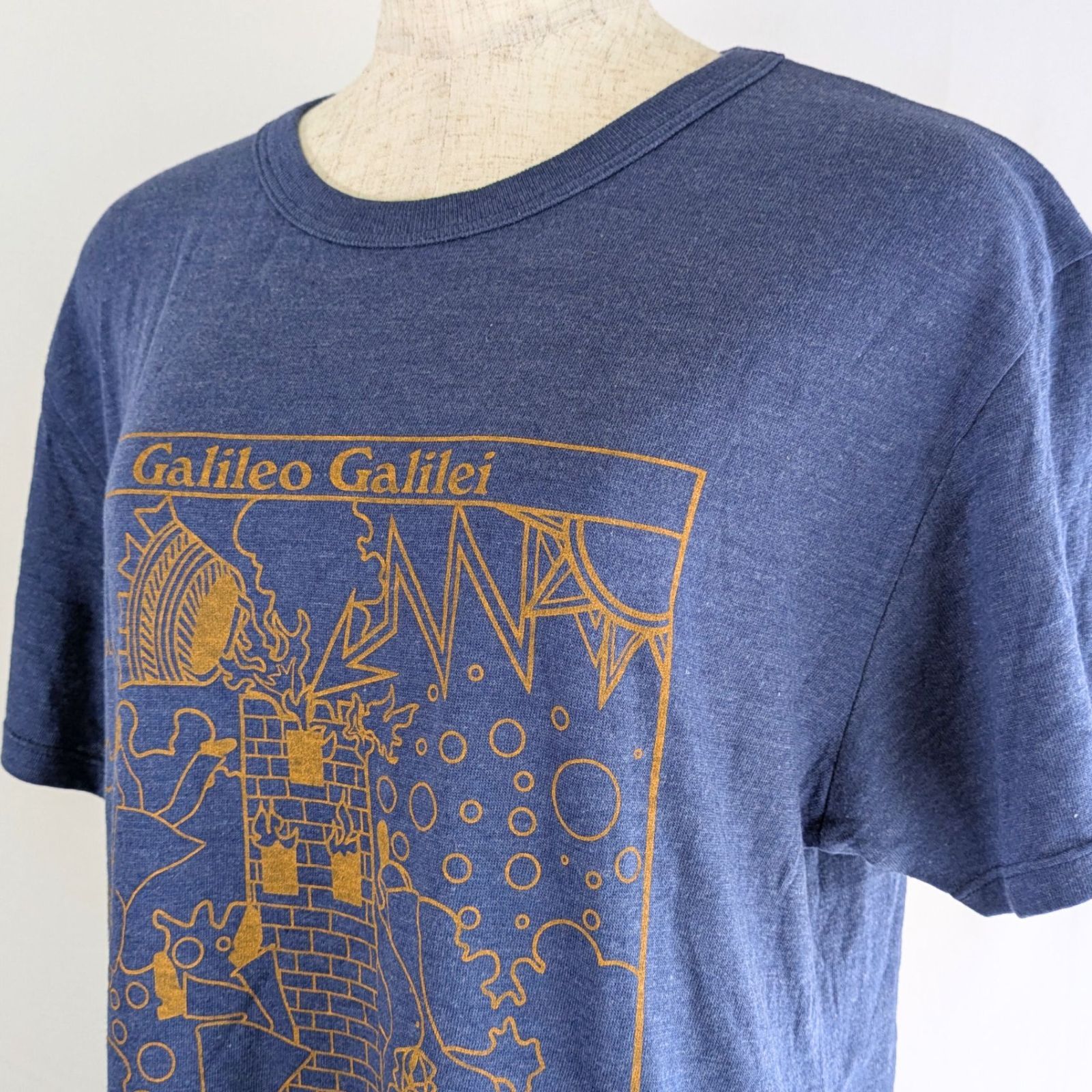 USED Galileo Galilei Tシャツ ブルー Lサイズ 半袖 古着 Broken