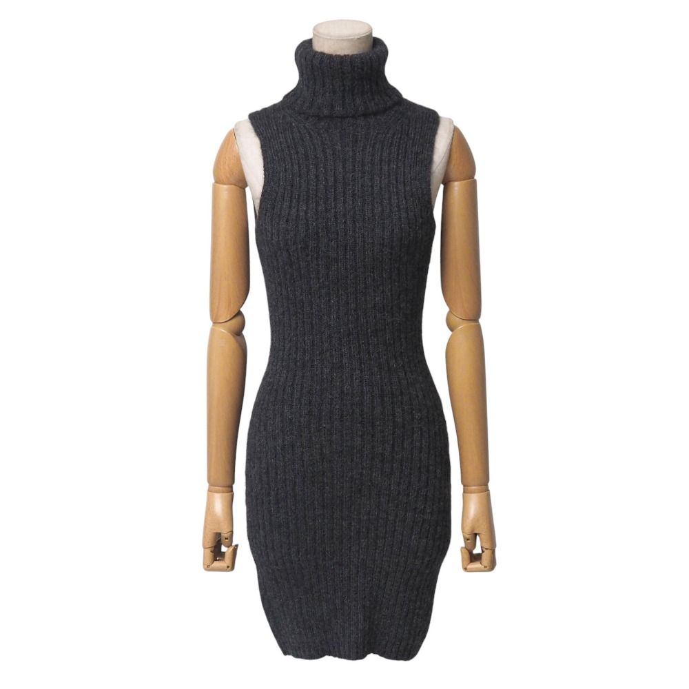Yohji Yamamoto ヨウジヤマモト ニット サイズM タートルネック ノースリーブ ワンピース ブランド古着 20251021|RA6378