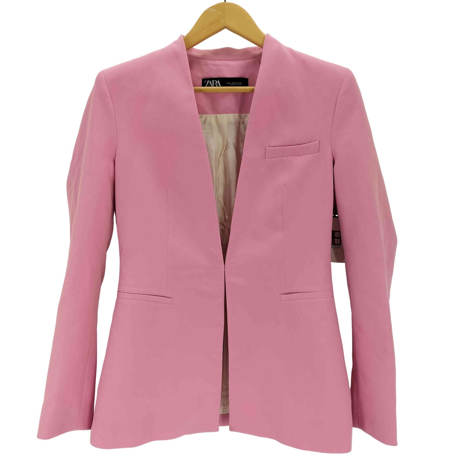 ザラ ZARA ノーカラージャケット レディース import：M - メルカリ