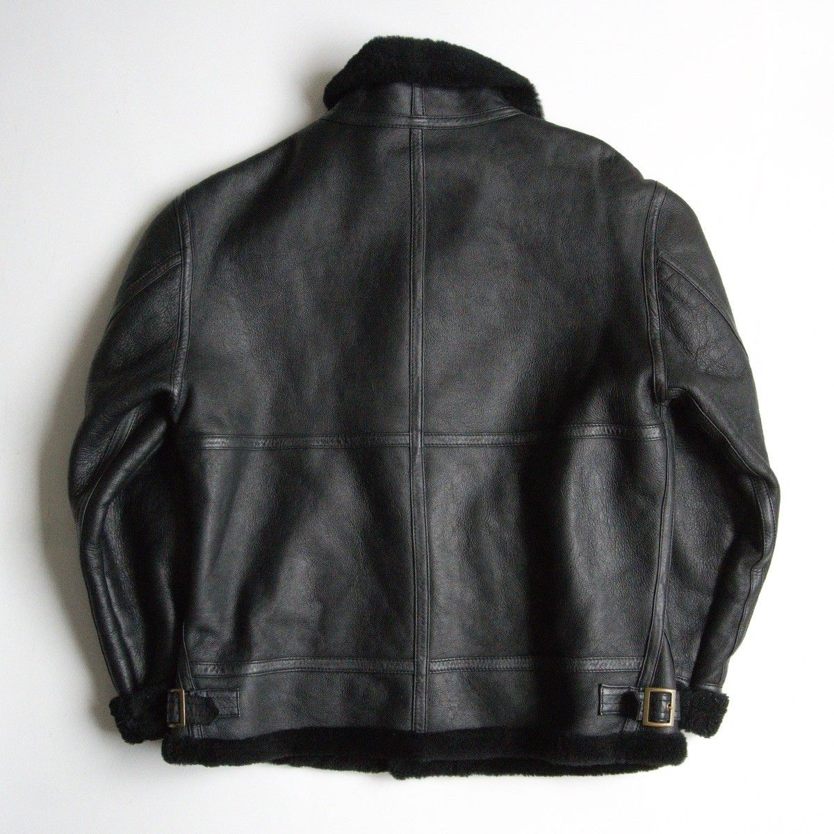 美品 モーガンプロダクションズ ムートンボンバージャケット B-3 ブラック 美品】MILITARY CLOTHING【B-3 ムートンボンバージャケット】S