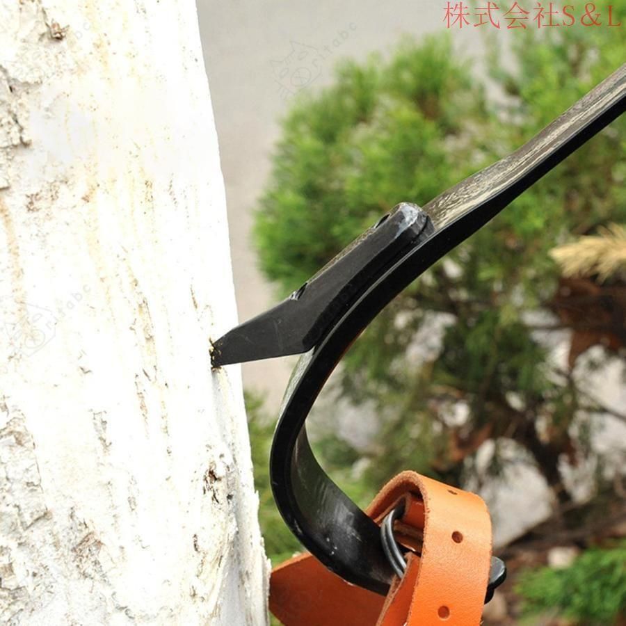 木登り器木登り道具昇柱器直立木登りツール木登りツール調節 なストラップロープ木登り靴滑り止めペダル落下防止最大積載量約220ポンドS