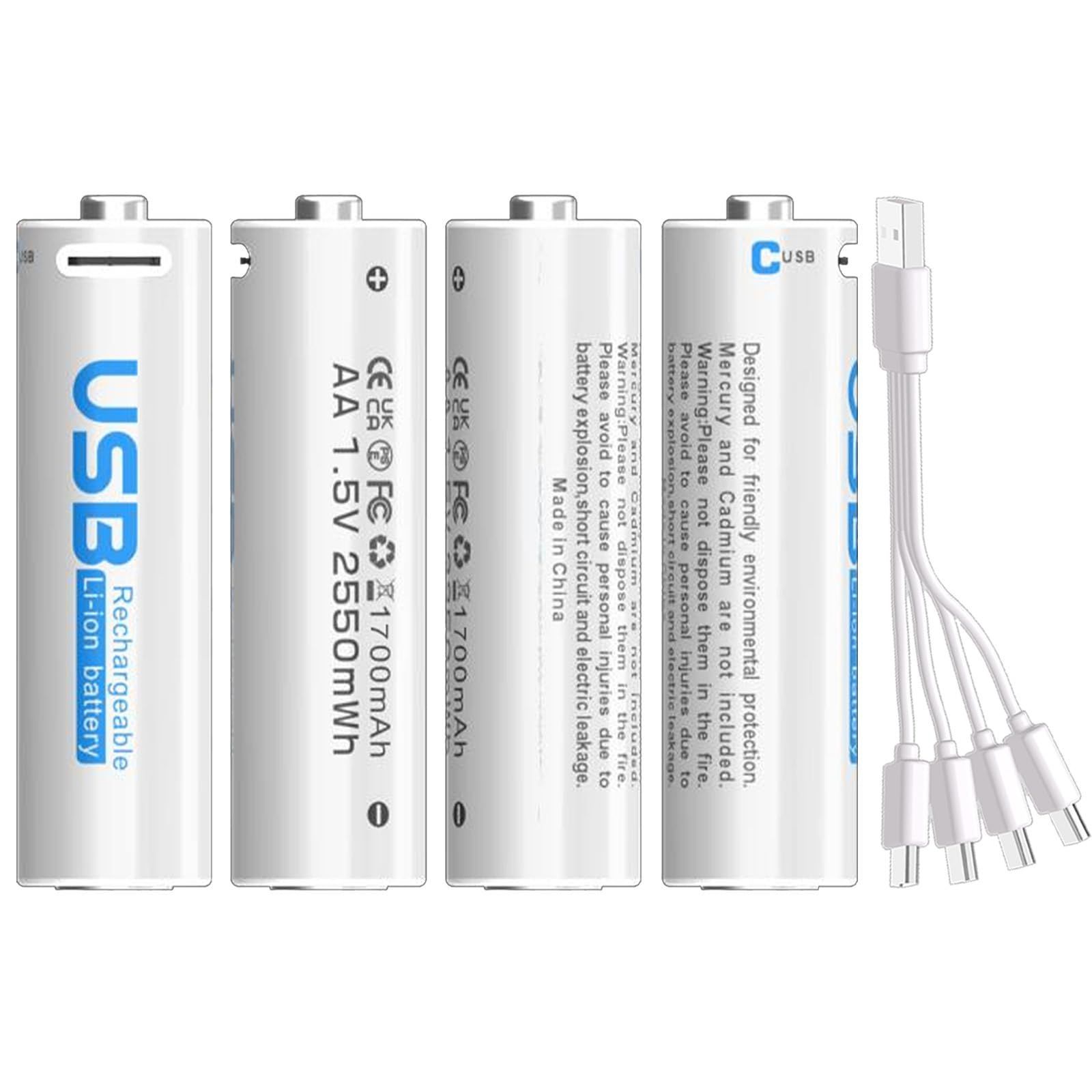 EEMB AA電池4個クリチウムイオン1.5V充電池単3形 1.5H急速充電 EEMB AA電池4個クリチウムイオン1.5V充電池単3形 1.5H急速充電