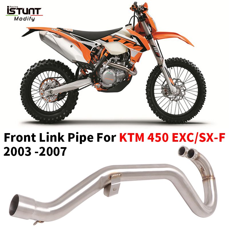 バイク 二輪排気システムカスタムキット フロントリンクパイプ オリジナルマフラー接続 50.5MM スリップオン KTM 450 EXC KTM450 SX-F用