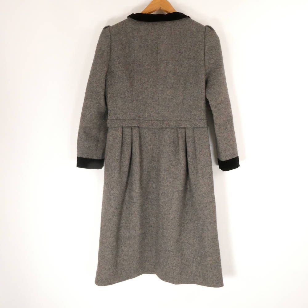 【美品】FOXEY フォクシー　ノーカラー　メッシュ切替ジャケット　グレー　38 DECEMBER 2024 | FOXEY - フォクシー