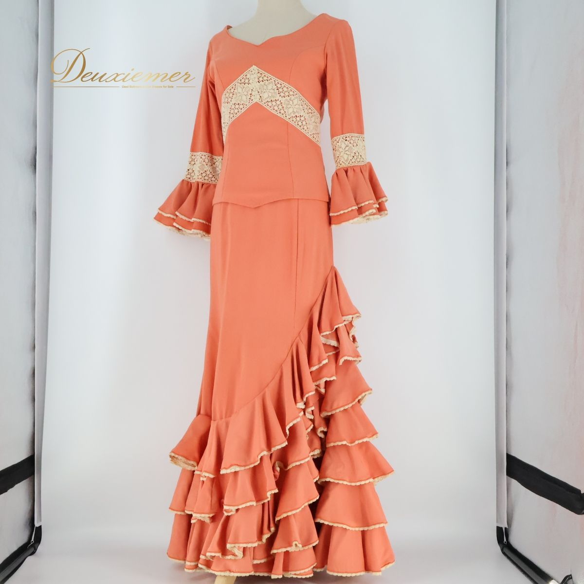 SONIA JOHNES フラメンコ衣装上下セットピンク・ホワイト