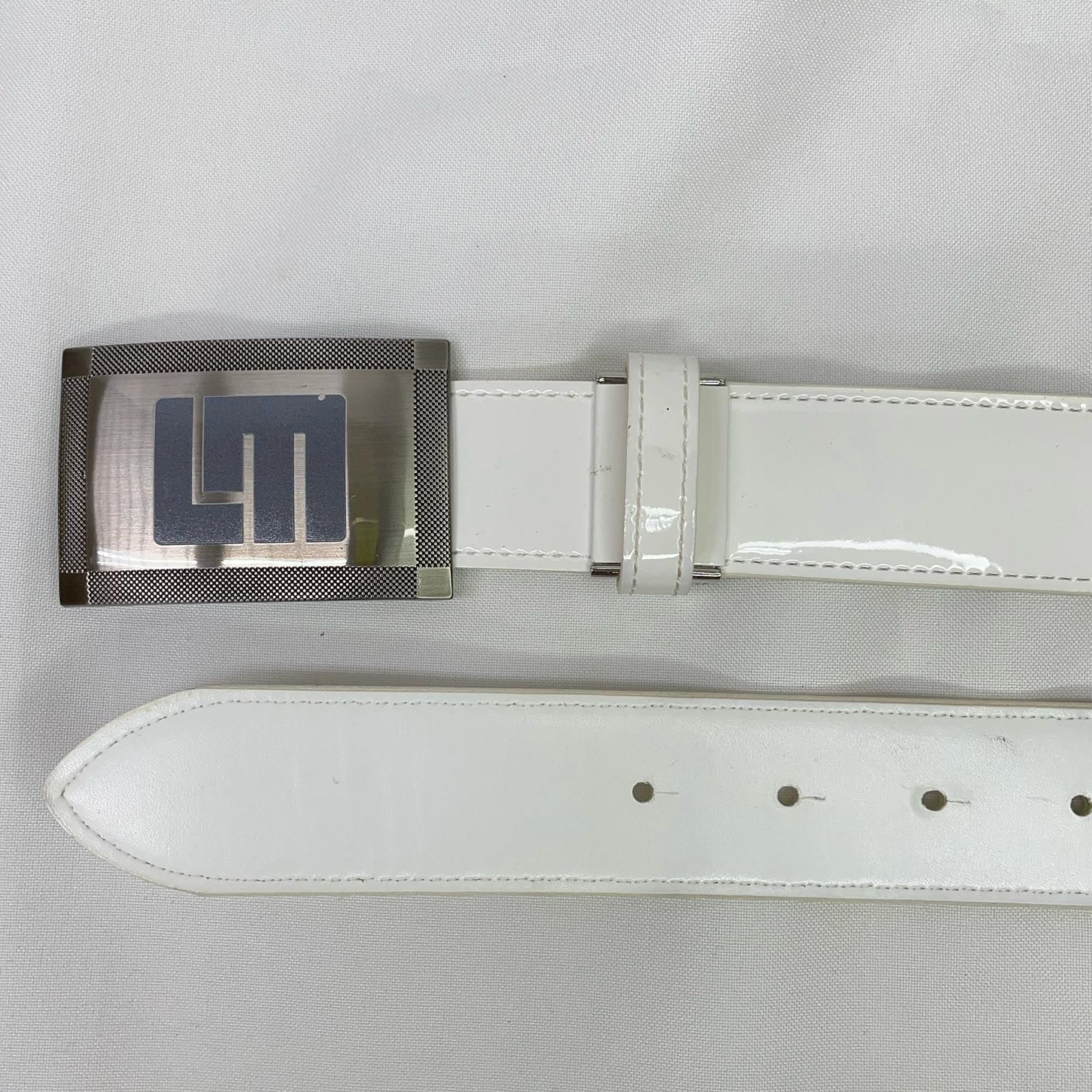 中古 ラウドマウス LOUDMOUTH ベルト 白 ホワイト エナメル
