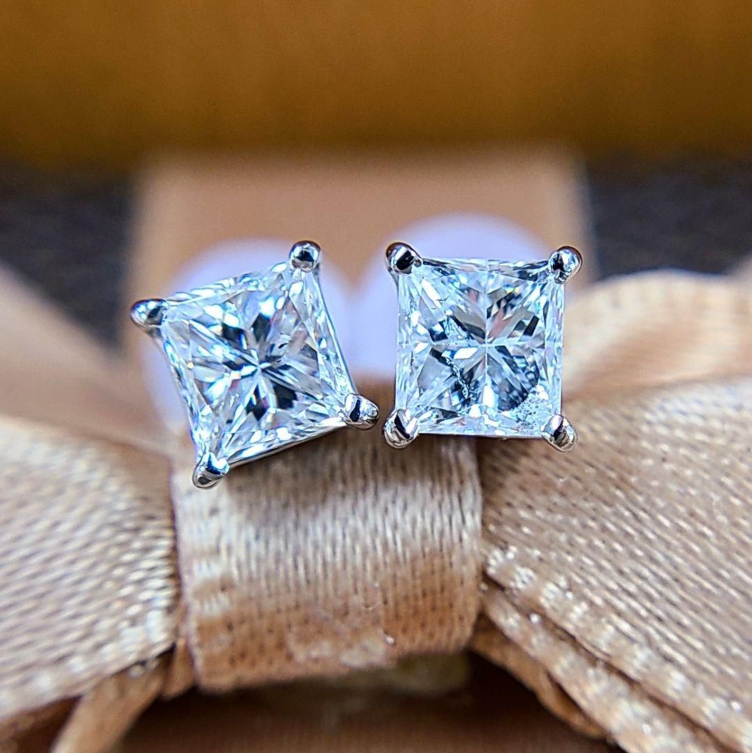 Ｔキラキラshop 天然ダイヤ ピアス 0.8ct ギラギラ k18 大きい - 通販