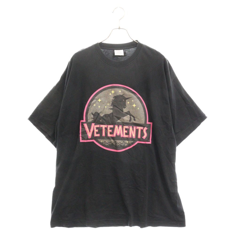 VETEMENTS (ヴェトモン) 22AW wild unicorn t-shirt ワイルドユニコーンプリントTシャツ UA53TR570B  ブラック - メルカリ