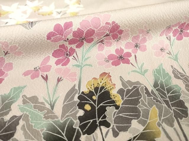 平和屋着物○訪問着 友禅作家物 草花文 正絹 逸品 AABA4616ck